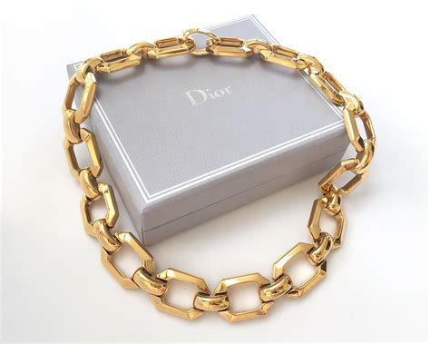 christian dior chunky chain necklace|Christian Dior necklace for sale.